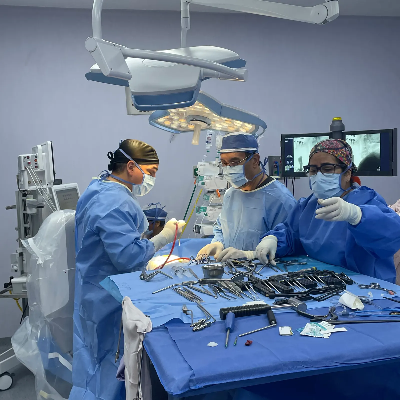 Dr. Carrillo and his team during surgery